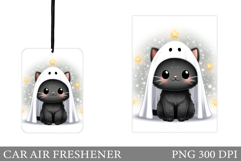 Ghost Cat Car Air Freshener. Halloween Car Air Freshener Product Image 1