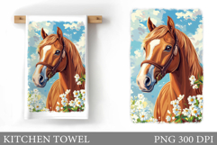 Horse Kitchen Towel Design. Horse Sublimation Product Image 1