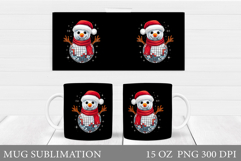 Disco Snowman Mug Design. Christmas Mug Sublimation Product Image 1