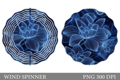 Floral Wind Spinner Sublimation. Flowers Wind Spinner Design Product Image 1