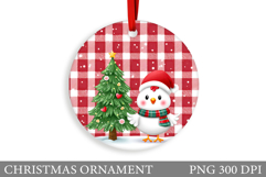 Cute Chicken Christmas Ornament. Christmas Sublimation Product Image 1
