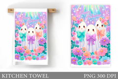 Cute Ghost Kitchen Towel. Halloween Kitchen Towel Design Product Image 1