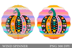Pumpkin Wind Spinner Design. Fall Wind Spinner Sublimation Product Image 1