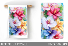 Flowers Kitchen Towel. Floral Kitchen Towel Design Product Image 1