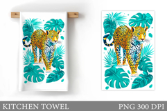 Leopard Kitchen Towel Design. Leopard Sublimation Product Image 1