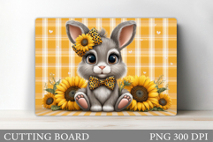 Cute Bunny Cutting Board. Bunny Flowers Cutting Board Design Product Image 1