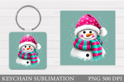 Christmas Snowman Keychain. Christmas Keychain Sublimation Product Image 1