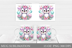 Christmas Penguin Mug Sublimation. Christmas Mug Design Product Image 1