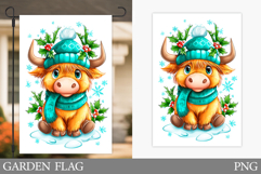 Christmas Cow Garden Flag. Christmas Garden Flag Design Product Image 1