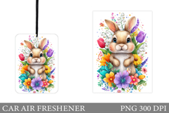 Cute Bunny Car Air Freshener Design. Cute Bunny Sublimation Product Image 1