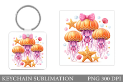 Jellyfish Keychain Sublimation. Jellyfish Sublimation Product Image 1