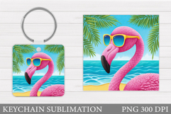 Flamingo Keychain Design. Flamingo Sublimation Product Image 1