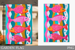 Fish Garden Flag Design. Fish Sublimation Product Image 1