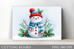 Cute Snowman Cutting Board. Christmas Cutting Board Design Product Image 1