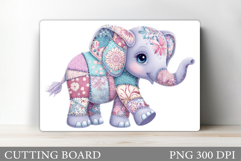 Cute Elephant Cutting Board. Elephant Sublimation Product Image 1