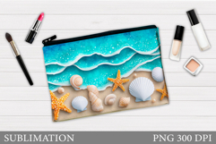 Sea Makeup Bag Design. Sea Cosmetics Bag Sublimation Product Image 1