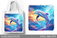 Dolphin Tote Bag Sublimation. Sea Sublimation Product Image 1