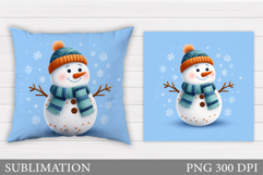 Christmas Snowman Pillow. Christmas Pillow Design Product Image 1