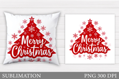 Christmas Tree Pillow Design. Christmas Pillow Sublimation Product Image 1