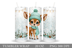 Christmas Deer Tumbler Design. Christmas Tumbler Sublimation Product Image 1