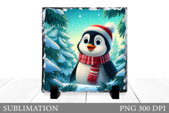 Cute Penguin Sublimation. Christmas Penguin Slate Design Product Image 1