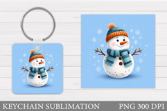 Christmas Snowman Keychain. Christmas Keychain Sublimation Product Image 1