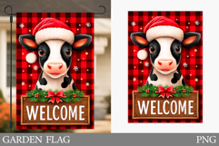 Christmas Cow Garden Flag. Christmas Garden Flag Sublimation Product Image 1