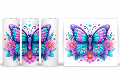 Butterflies Tumbler Design. Butterfly Tumbler Sublimation Product Image 2