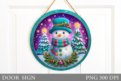 Christmas Snowman Door Sign. Christmas Door Sign Design Product Image 1