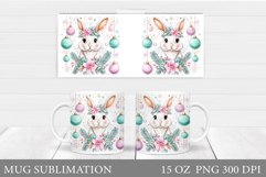 Christmas Bunny Mug Design. Christmas Mug Sublimation Product Image 1
