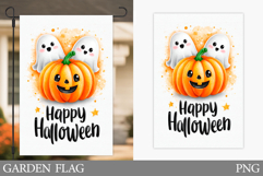 Halloween Garden Flag Design. Halloween Pumpkin Garden Flag Product Image 1