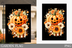 Halloween Garden Flag Design. Halloween Pumpkin Garden Flag Product Image 1