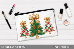Christmas Cosmetics Bag. Christmas Tree Makeup Bag Design Product Image 1