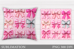 Bows Pillow Design. Bows Sublimation Product Image 1