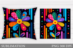Flower Pillow Design. Floral Pillow Sublimation Product Image 1