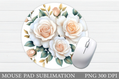 Roses Mouse Pad Design. Flowers Mouse Pad Sublimation Product Image 1