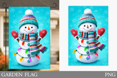 Cute Snowman Garden Flag. Christmas Garden Flag Design Product Image 1