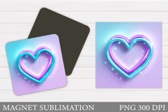 Heart Magnet Design. Valentines Magnet Sublimation Product Image 1
