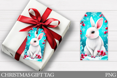 Christmas Bunny Gift Tag. Christmas Gift Tag Printable Product Image 1