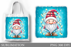 Christmas Gnome Tote Bag. Christmas Tote Bag Sublimation Product Image 1