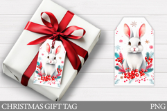 Christmas Gift Tag Printable. Christmas Bunny Gift Tag Product Image 1