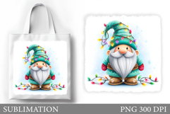 Christmas Gnome Tote Bag. Christmas Tote Bag Sublimation Product Image 1