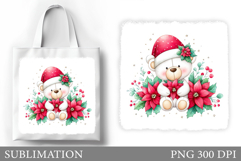 Christmas Bear Tote Bag. Christmas Tote Bag Sublimation Product Image 1