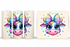 Cute Cow Tumbler Design. Cow Tumbler Sublimation Product Image 2