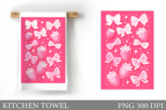 Strawberry Kitchen Towel Design. Strawberry Sublimation Product Image 1