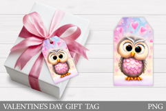 Valentines Owl Gift Tag. Valentine Gift Tag Printable Product Image 1