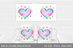 Heart Mug Sublimation. Valentines Mug Design Product Image 1
