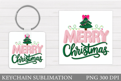 Merry Christmas Keychain. Christmas Keychain Design Product Image 1