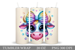 Cute Cow Tumbler Design. Cow Tumbler Sublimation Product Image 1