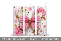Butterflies Sublimation. Butterfly Tumbler Sublimation Product Image 1